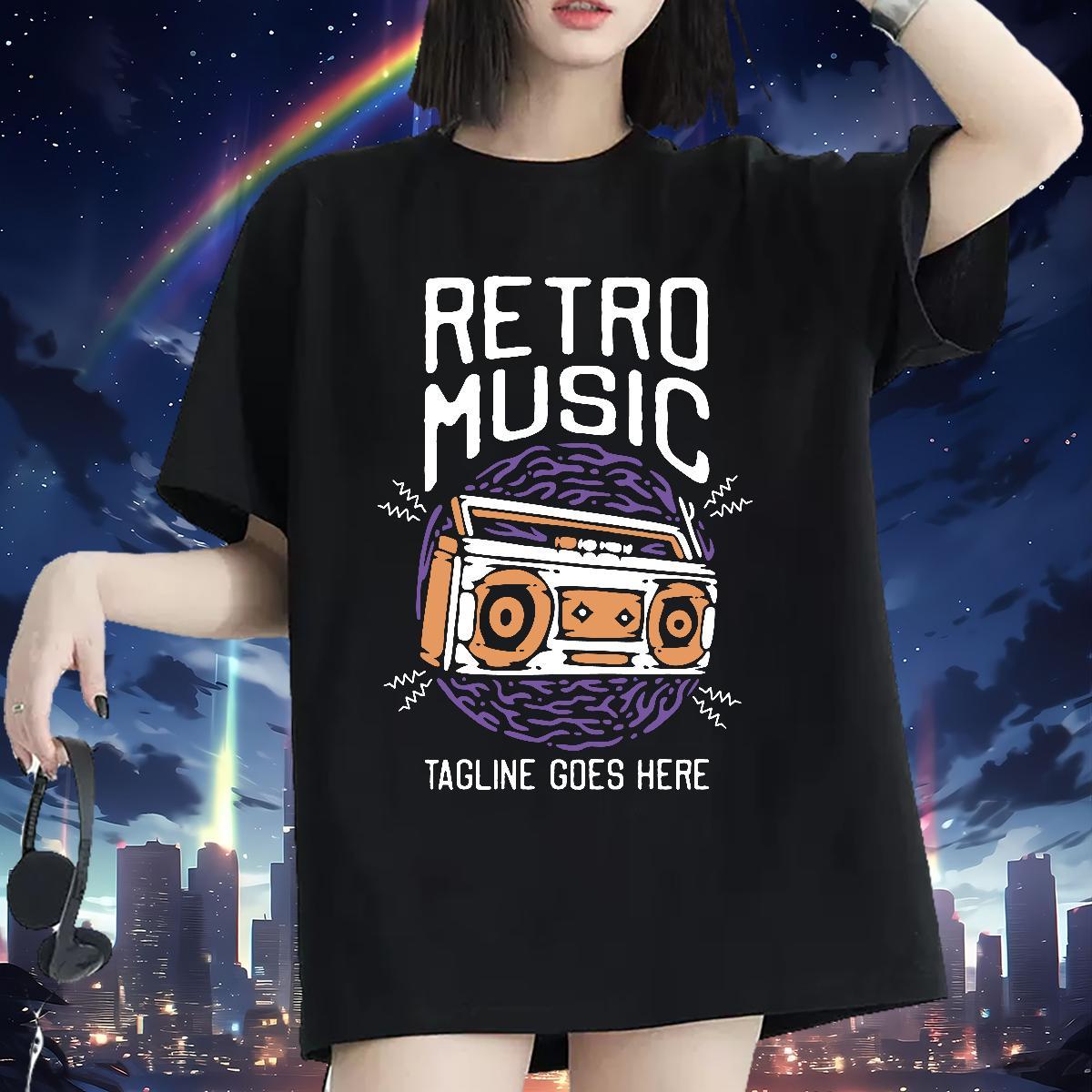 Popular Lady T shirt 100% Cotton 230g letter Street Casual T-Shirts Crew Neck Black White Tops Tees