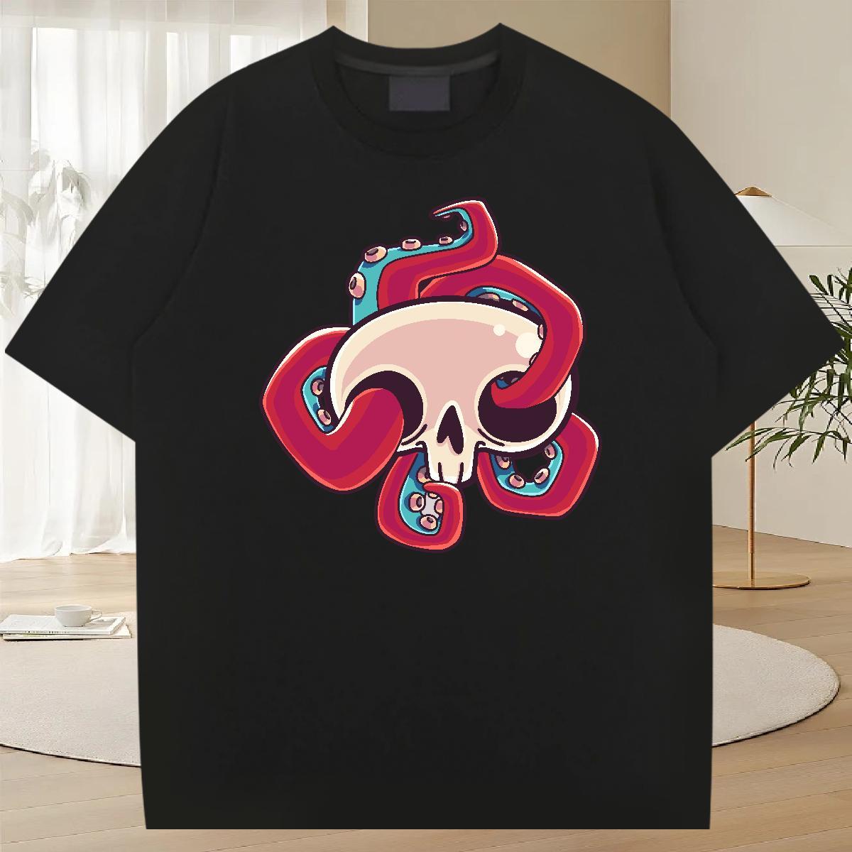 Loose Fit Mens T Shirts 100% Cotton 230g skull Daily Outfit Customized Print Breathable Crew Neck Tshirt for Man Woman Wholesale Tops Tees