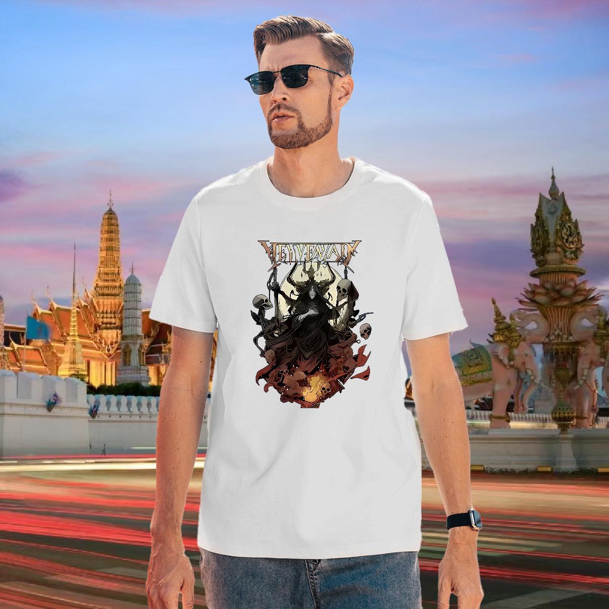 Cool T Shirt For Man 100% Cotton 230g skull Sport Custom Cartoon Breathable Men Tshirts 2024 Summer Tee Shirt