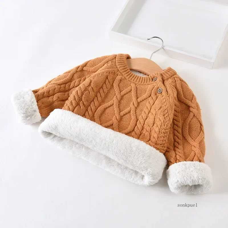 Children boys girls sweaters babies toddlers warm sweaters childrens cartoons thick tops wool zippersW240824