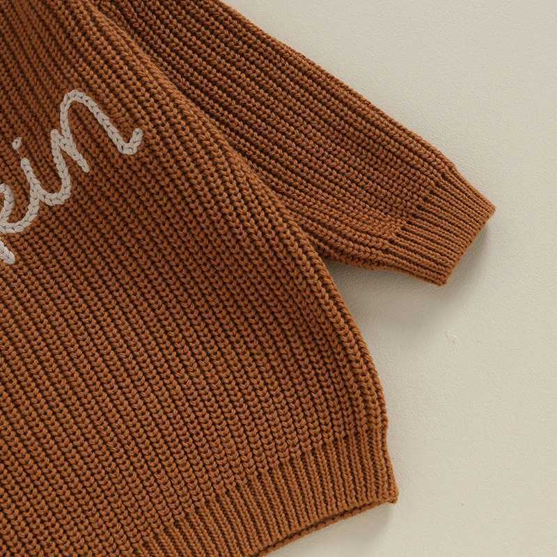 0-3Y children babies girls autumn and winter knitted sweaters long sleeved workwear embroidered zipper knitted clothingW240824