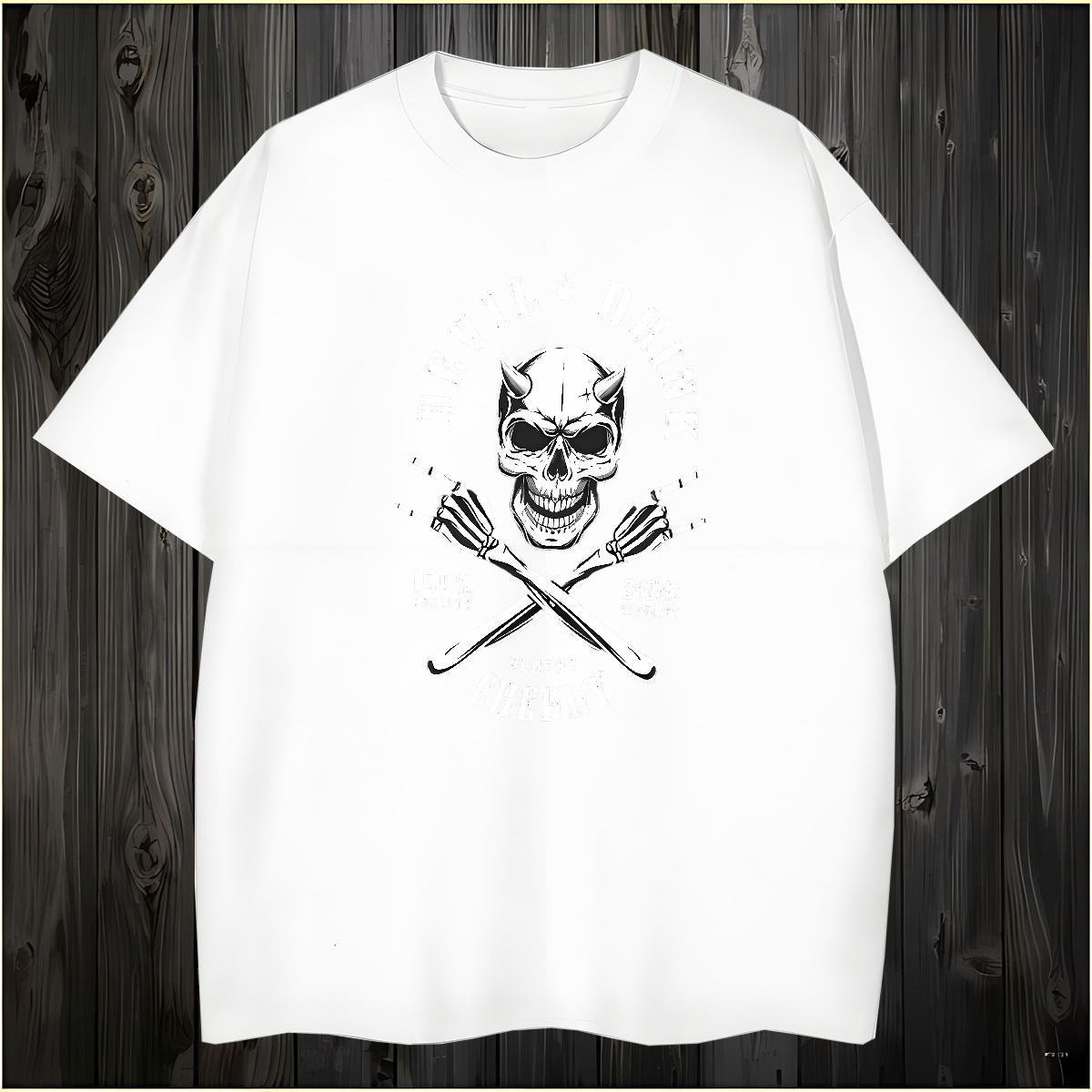 TOP Quality T-Shirts 230g Pure Cotton halloween Outdoor Plus Size Custom Crew Neck Breathable Men Tops Tees Fashion New Top Tees