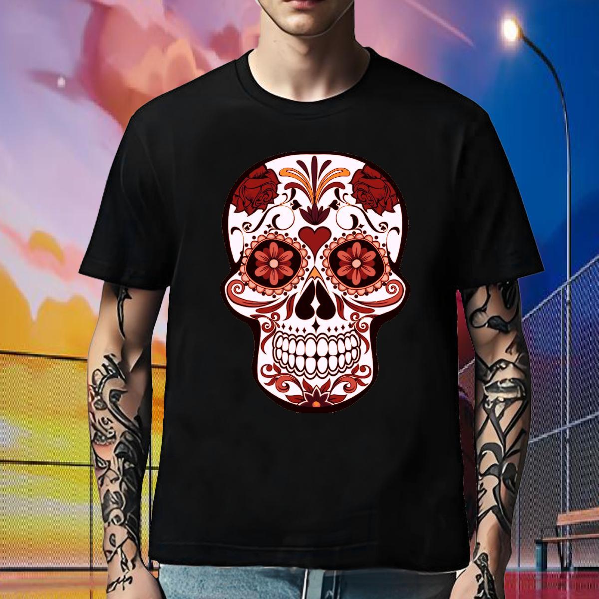 Popular Man T Shirts 230g Cotton skull Sport Custom Anime O Neck Short Sleeves Men Tshirts Factory Direct Polos