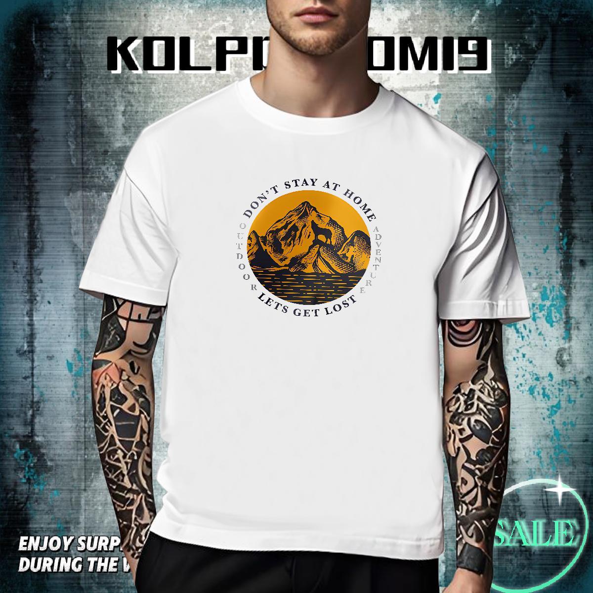 High Quality T Shirts Men 230g Cotton mountains Home Outdoor Skull Crew Neck Couples T Shirts Classic Tee Shirt