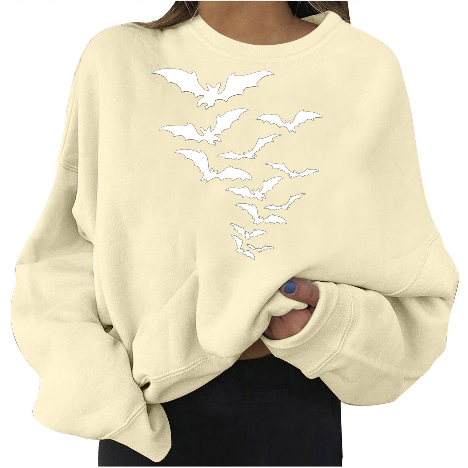 New Halloween personalized printed fashionable hoodie loose plus size for women dongdumaoyi