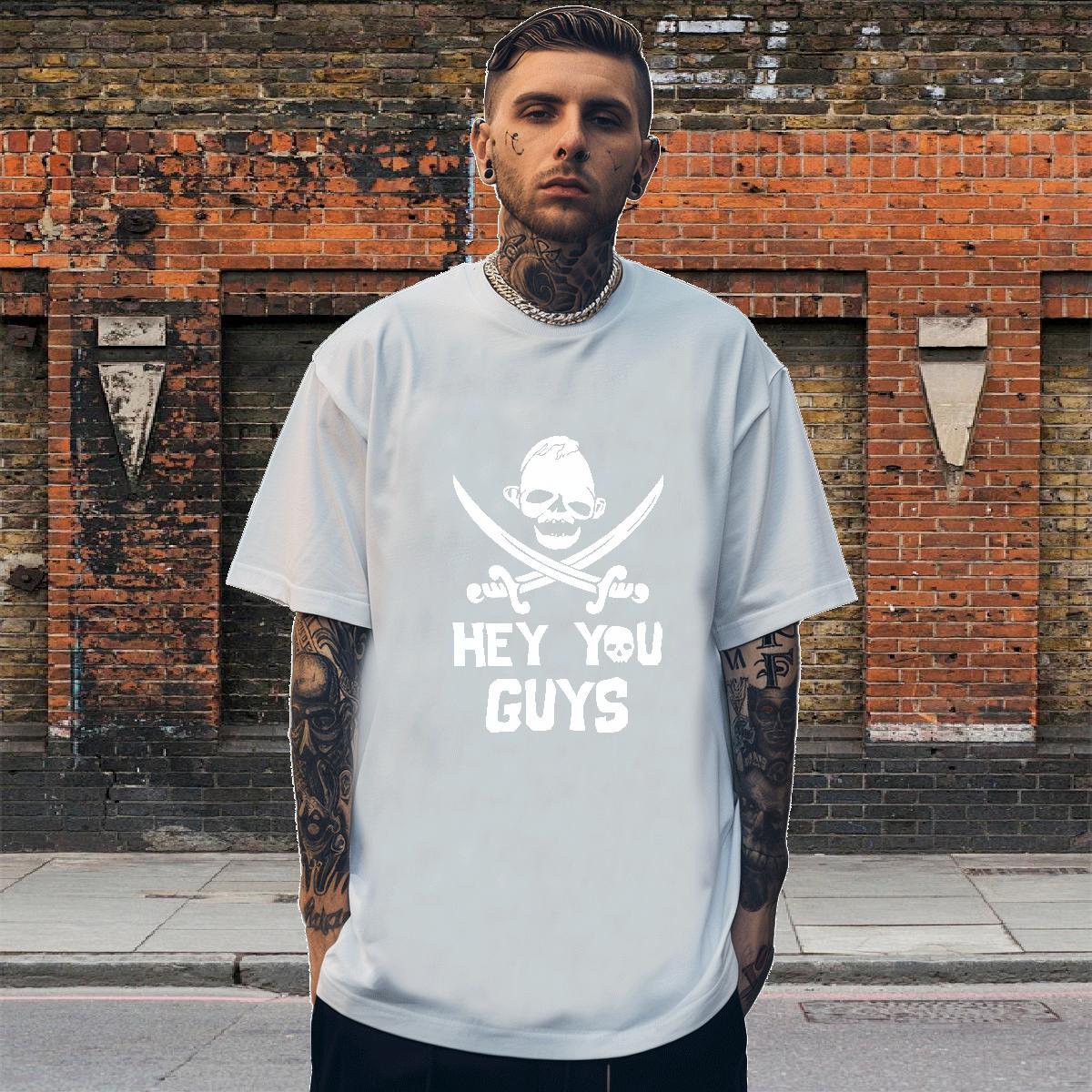 Classic T shirt 230g Cotton skull Daily Outfit Custom Print Plus Size Crew Neck Men Tshirts Designer Fashion Clothes