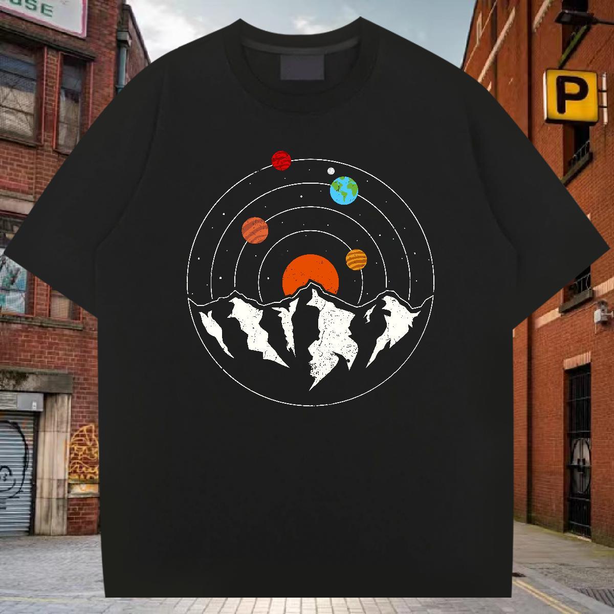 Loose T-Shirts for Men 230g 100% Cotton ET Spring Summer Custom Printed Breathable Short Sleeve Men Tshirts Casual New Tops