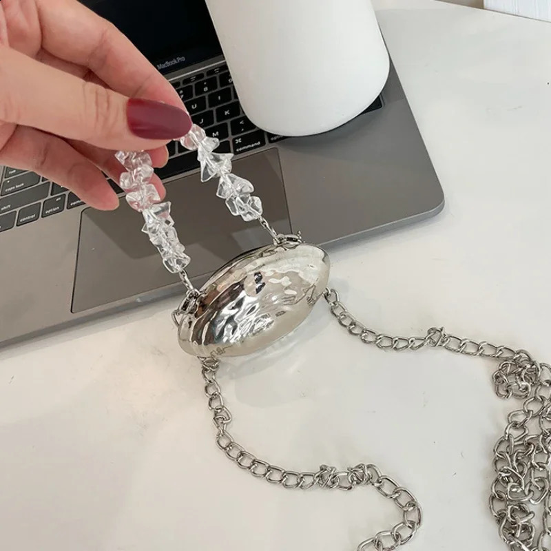 Mini Lipstick Bag Decorate Womens Shoulder Chain Crossbody Handbag and Purse Fashion Shell Bags Female Clutch 240824Z