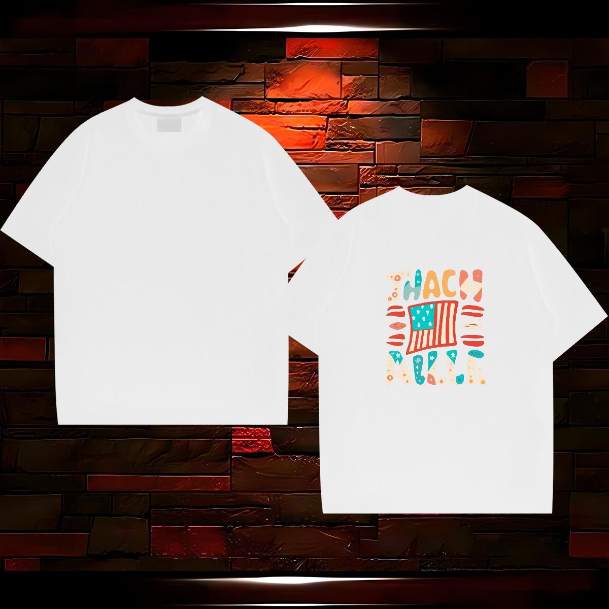 Free Shipping Mens T Shirts 230g Cotton letter Street wear Hip Hop Cartoon Print Pure Cotton Mens Tshirts Designer Top Tees