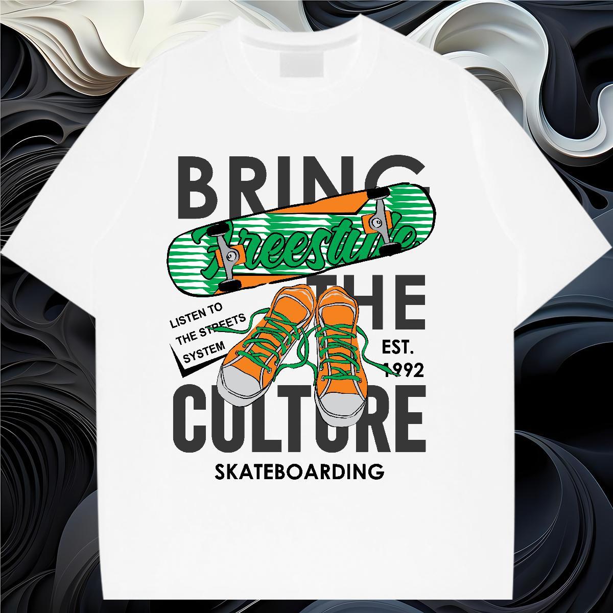 Loose fit Unisex Tshirts 230g Cotton letter Street Wear T-Shirts for Women O-Neck Short Sleeve Custom Print Oversized Tops