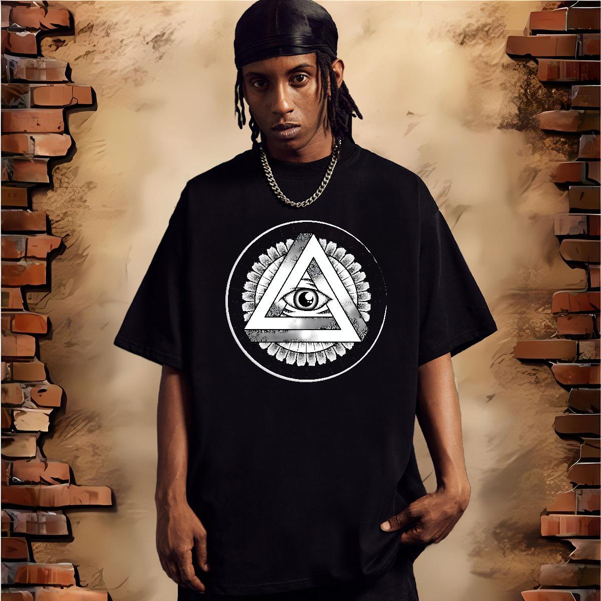 Comfortable T shirt 230g 100% Cotton eye of the devil Sports Casual Oversized 3XL 4XL Breathable Short Sleeve Men Tops Tees Fashion Design Tees Shirts