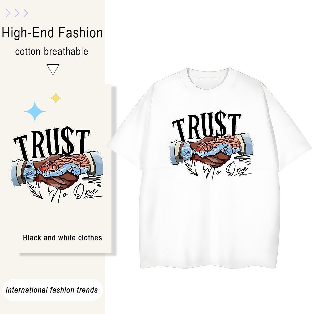 5A Couples T Shirts 230g Pure Cotton snake Casual Daily Wear Womens T Shirts Breathable Custom Cartoon Tops