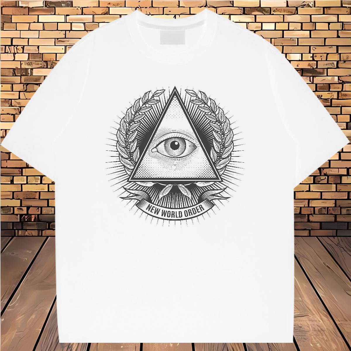 Loose Man T Shirts 100% Cotton 230g eye of the devil Street Plus Size Custom O Neck Short Sleeves Men Tshirts Fashion Design Tees