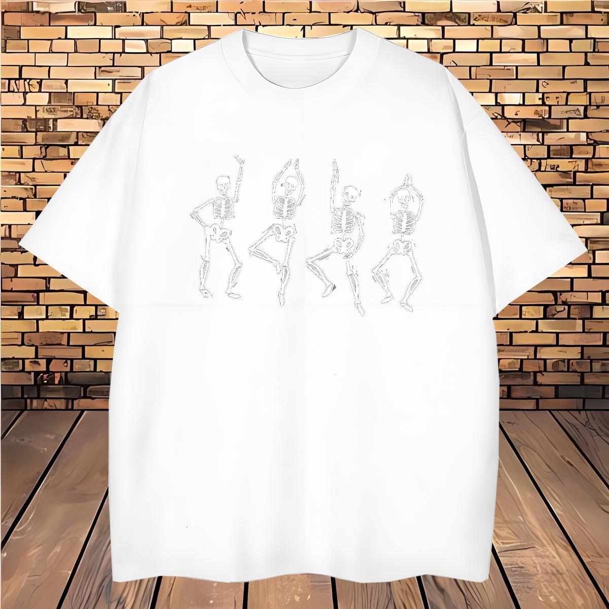 Popular Man T Shirts 230g Pure Cotton dance Casual Daily Wear Black White Crew Neck Breathable Men Tops Tees 2024 Designer Clothes