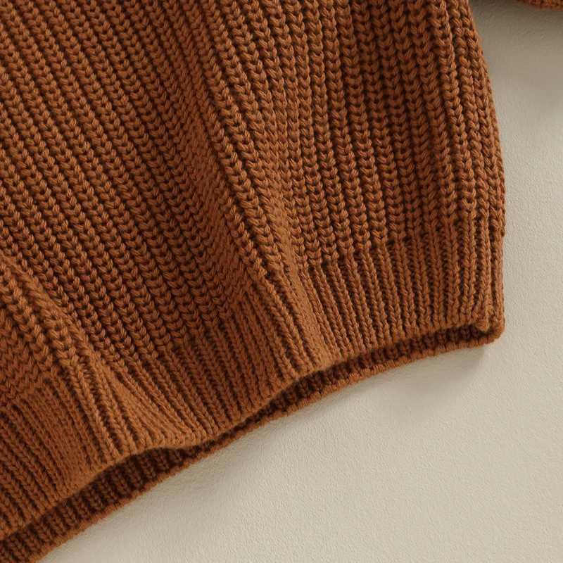 0-3Y children babies girls autumn and winter knitted sweaters long sleeved workwear embroidered zipper knitted clothingW240824