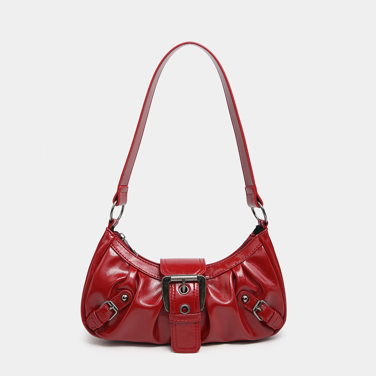 Women Bag Armpit Bag Pleated Design French Style Shoulder Bag Fashion Trendy Solid Color Handbag Free shipping