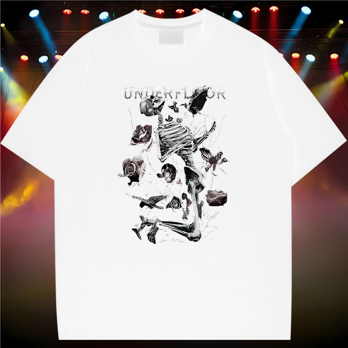 Classic T-Shirts for Men 230g Pure Cotton skull Street Custom Big Size Crew Neck Men Tees Brand Tops