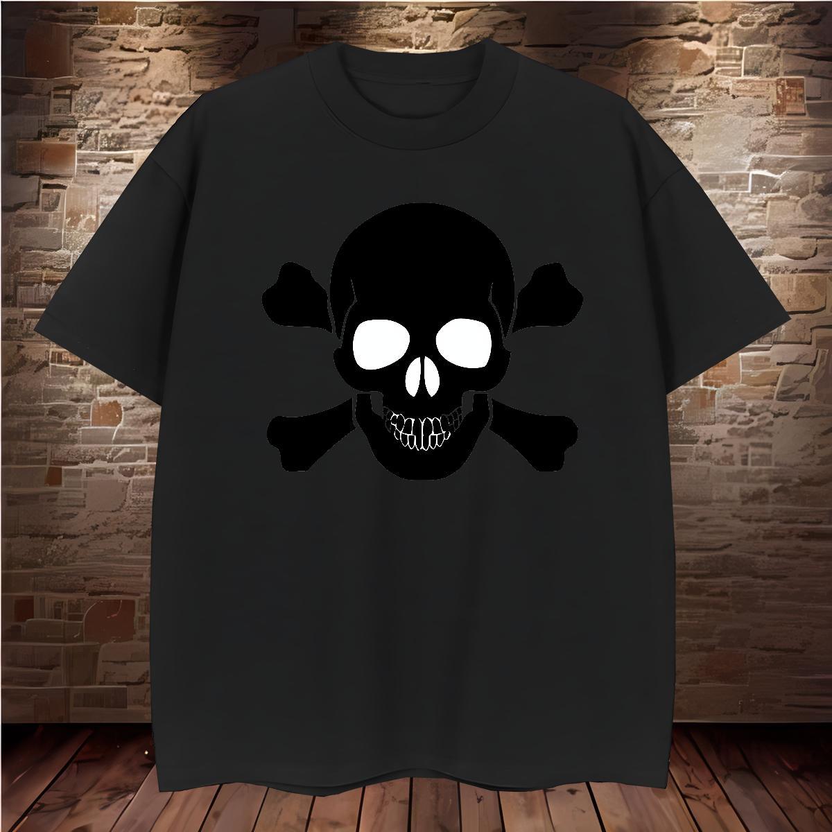 High Quality T-Shirts for Men 230g 100% Cotton skull Street Asian Size Crew Neck Men Tops Tees Classic Clothings