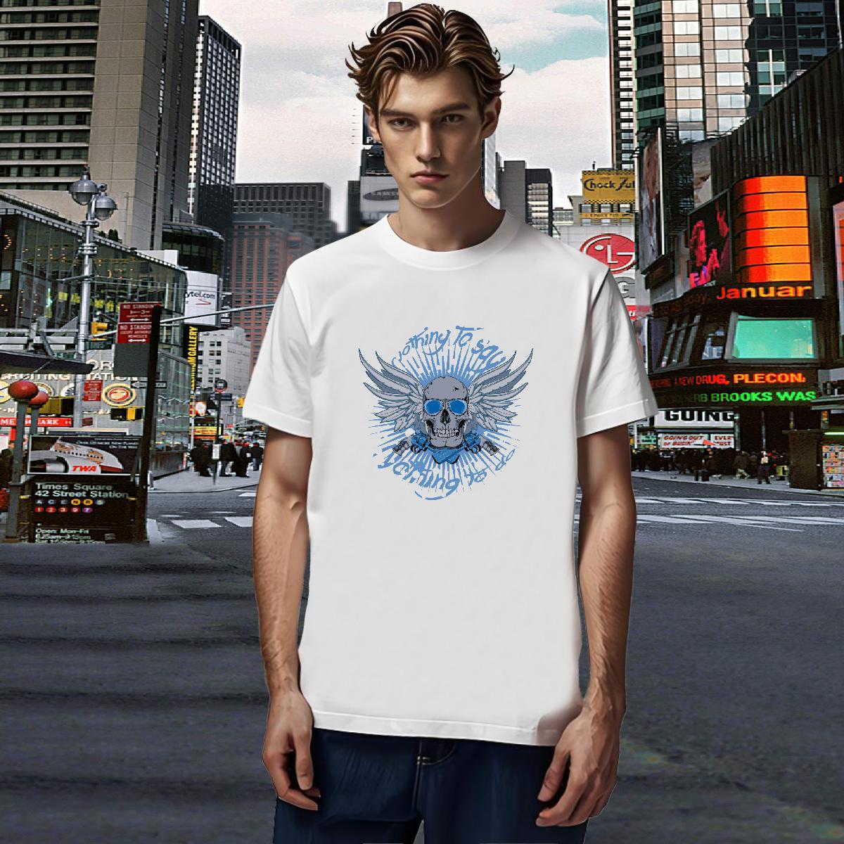 Unisex T-Shirts 100% Cotton 230g skull Hip Hop Custom Print Plus Size Short Sleeve Soft Men Tees 2024 New Polos