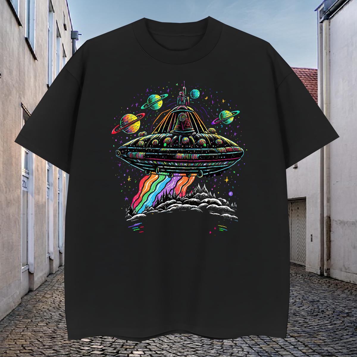 Classic Man T Shirts 230g Pure Cotton ET Street Wear Custom Printed Breathable Tshirts Fashion Tees Shirts