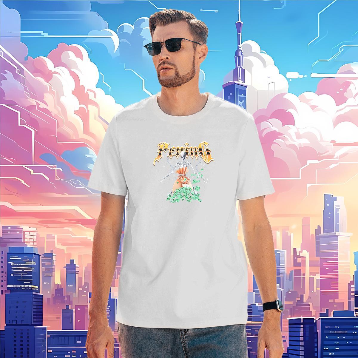 Loose T shirt 100% Cotton 230g skull Daily Wear Oversized Breathable Short Sleeve Men Clothes T-Shirt Customized Tops Shirt