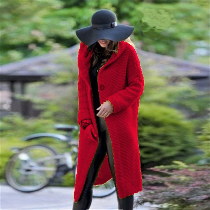 Autumn and winter cashmere cardigan womens long sleeved sweater solid color knitted thick top 240826