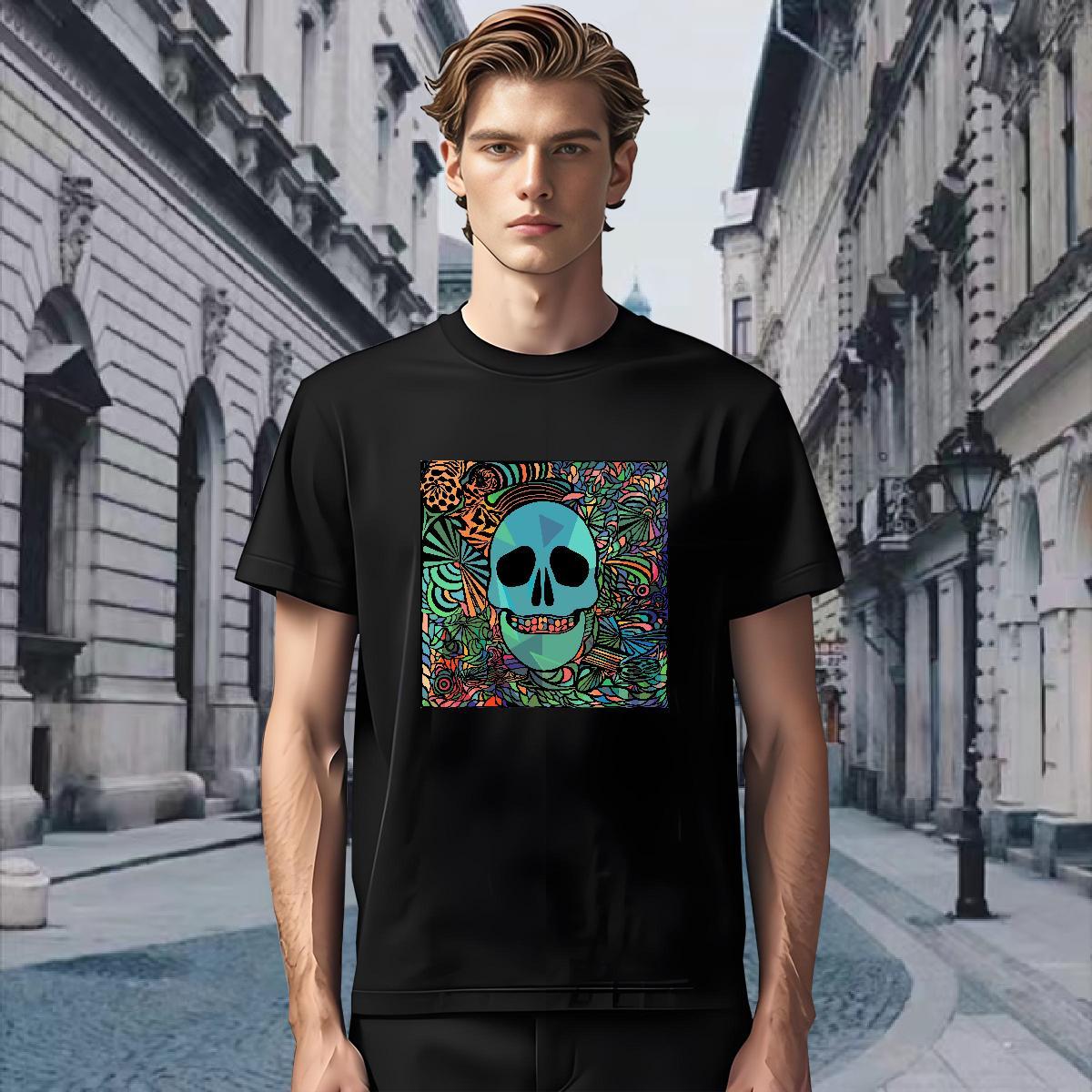 Unisex T-Shirts 230g 100% Cotton skull Sport Skull Breathable Soft Men Tshirts Casual New Tops