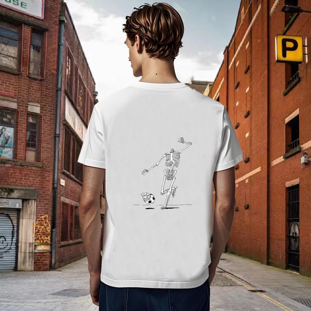 Free Shipping T shirt 230g Pure Cotton skull Casual Asian Size Breathable Men Tshirts Fashion Designer Clothings