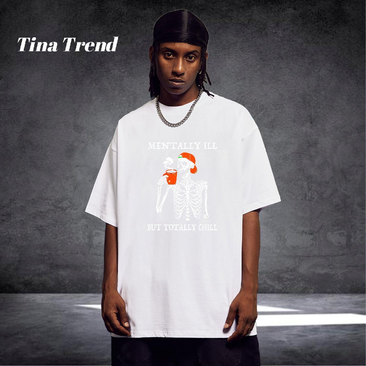 High Quality T-Shirts 230g Cotton skull Spring Summer Custom Cartoon Crew Neck Breathable Men Tops Tees 2024 Designer Wear