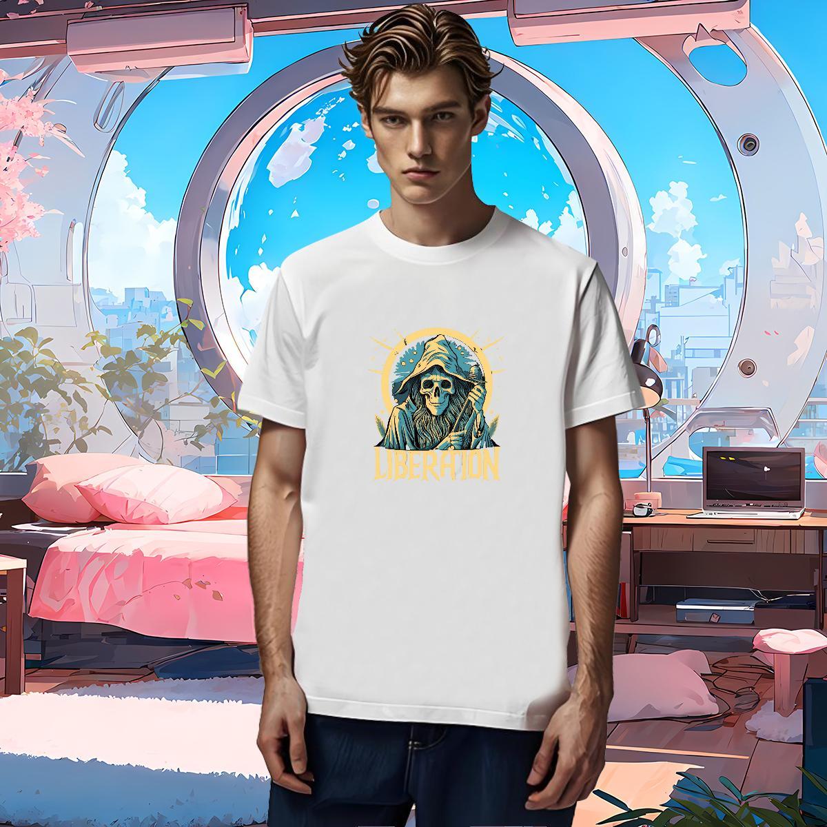 Loose Man T Shirts 230g Pure Cotton skull Sport Skull Short Sleeve O-Neck Men Clothes T-Shirt Free Shipping Wear