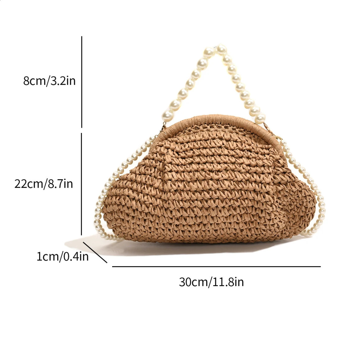 Summer Bag Clip Purse er Bag Handbag Clutch Bag For Women Vintage Pearl Chain Crossbody Shoulder Bag Hobos 240826