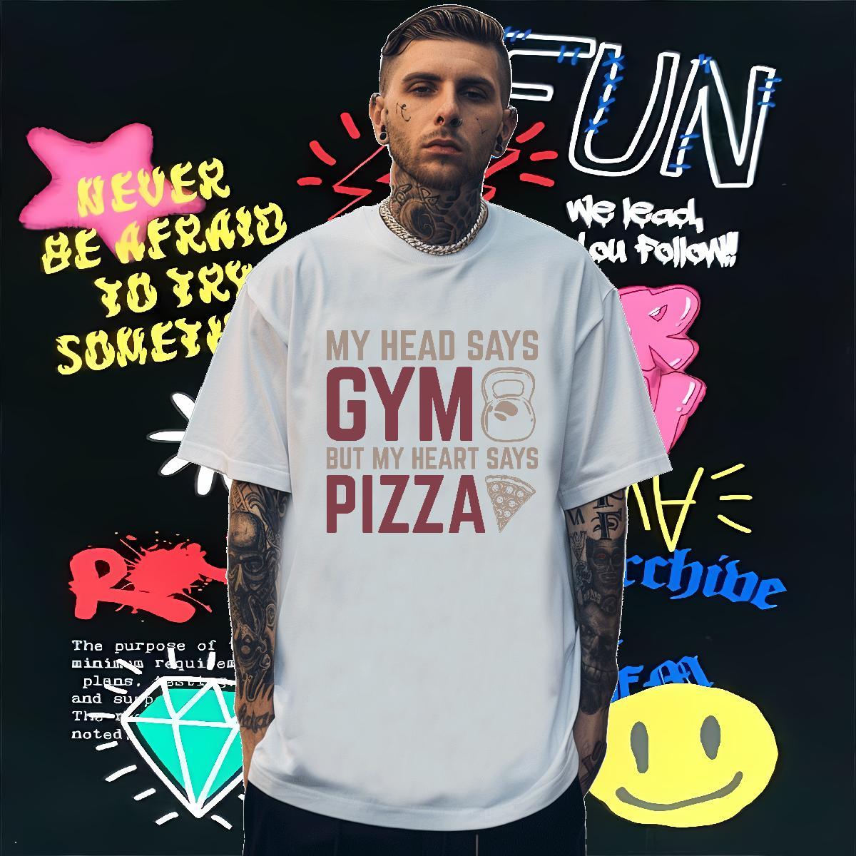 TOP Quality T-Shirts 230g 100% Cotton pizza Hip Hop Street Plus Size Custom Breathable Tshirt for Man Woman Brand Tops Shirt
