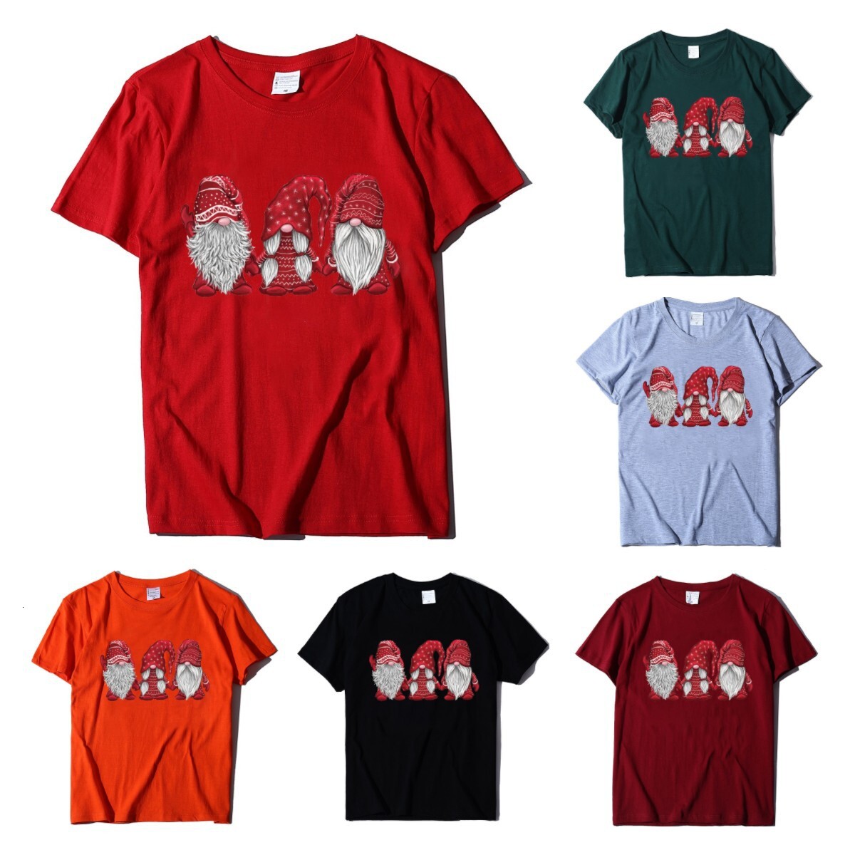 Women's European Dwarf Short sleeved Santa Claus Christmas T-shirt dongdumaoyi