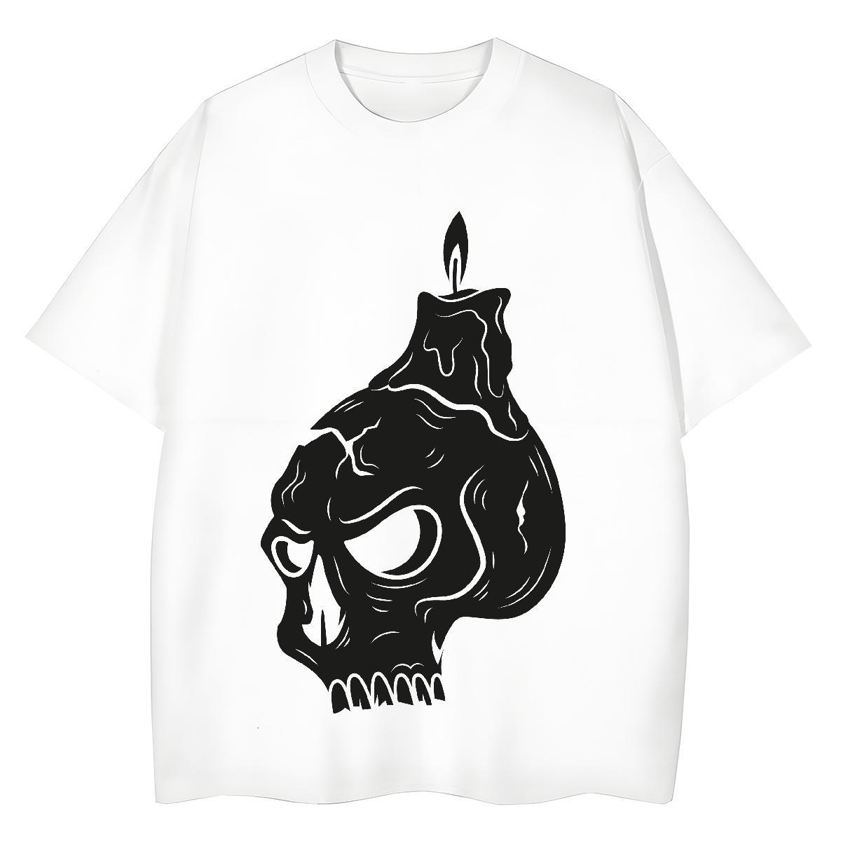 Unisex Man T Shirts 100% Cotton 230g skull Casual Beach Oversized 4XL O-Neck Short Sleeve Men Tops Tees 2024 Clothes