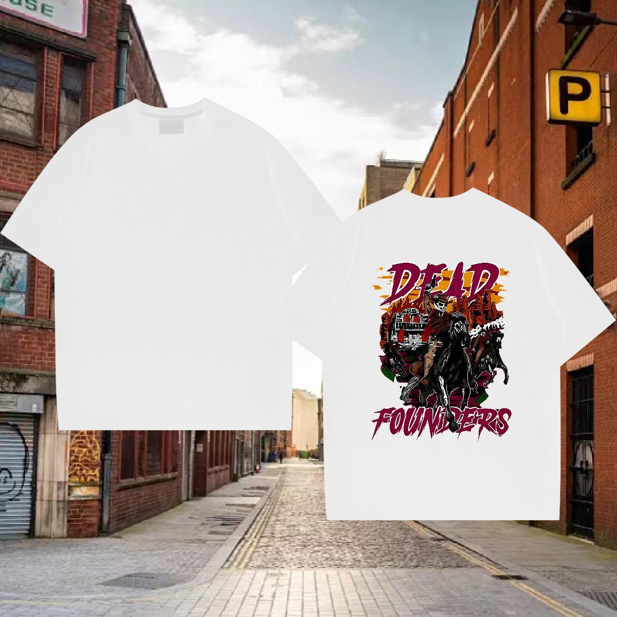 Designer T-Shirts for Men 100% Cotton 230g horse riding Sport DIY Printed Breathable Soft Tshirts Custom Tee Shirt