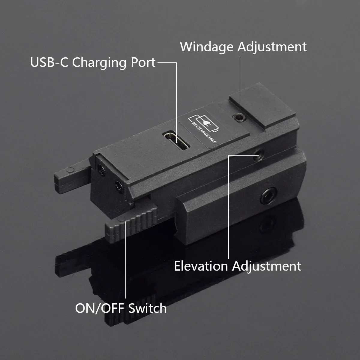 USB charging laser green red dot sight 11mm 20mm tactical hunting pistol manual gun G 17 19 outdoor charging portable power supply CL240826