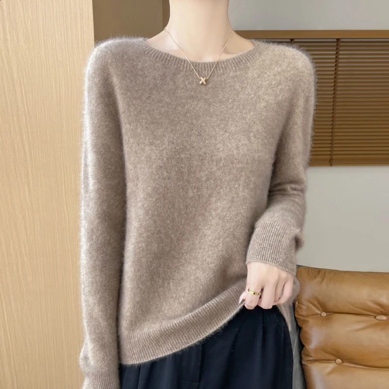 Spring and summer cashmere sweater womens clothing 100% Merino wool top round neck knitted with floral basic style Versatile 240826