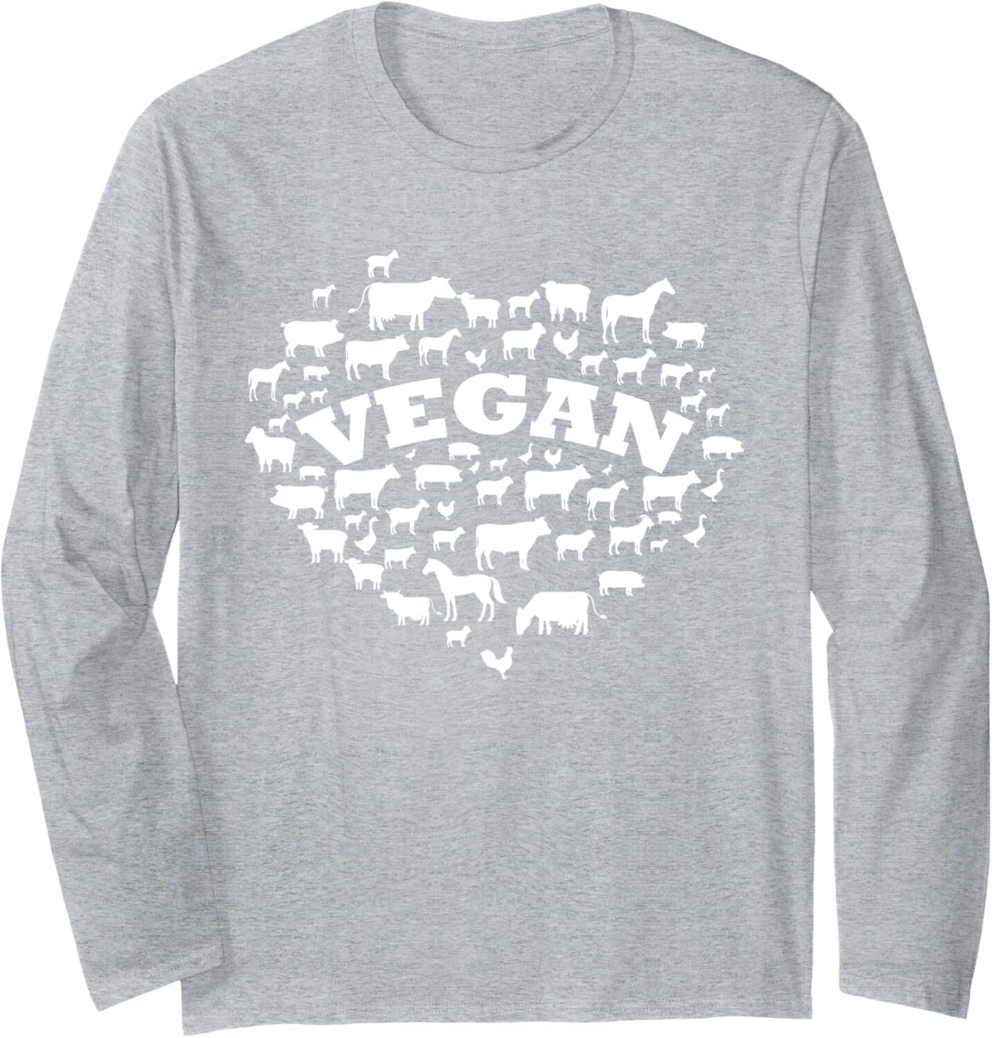 Long Sleeve Shirts for Men sweatshirt Love Vegan Farm Animals Farmer Vegetarian Gift Long Sleeve Tee Streetwear Casual tops clothes