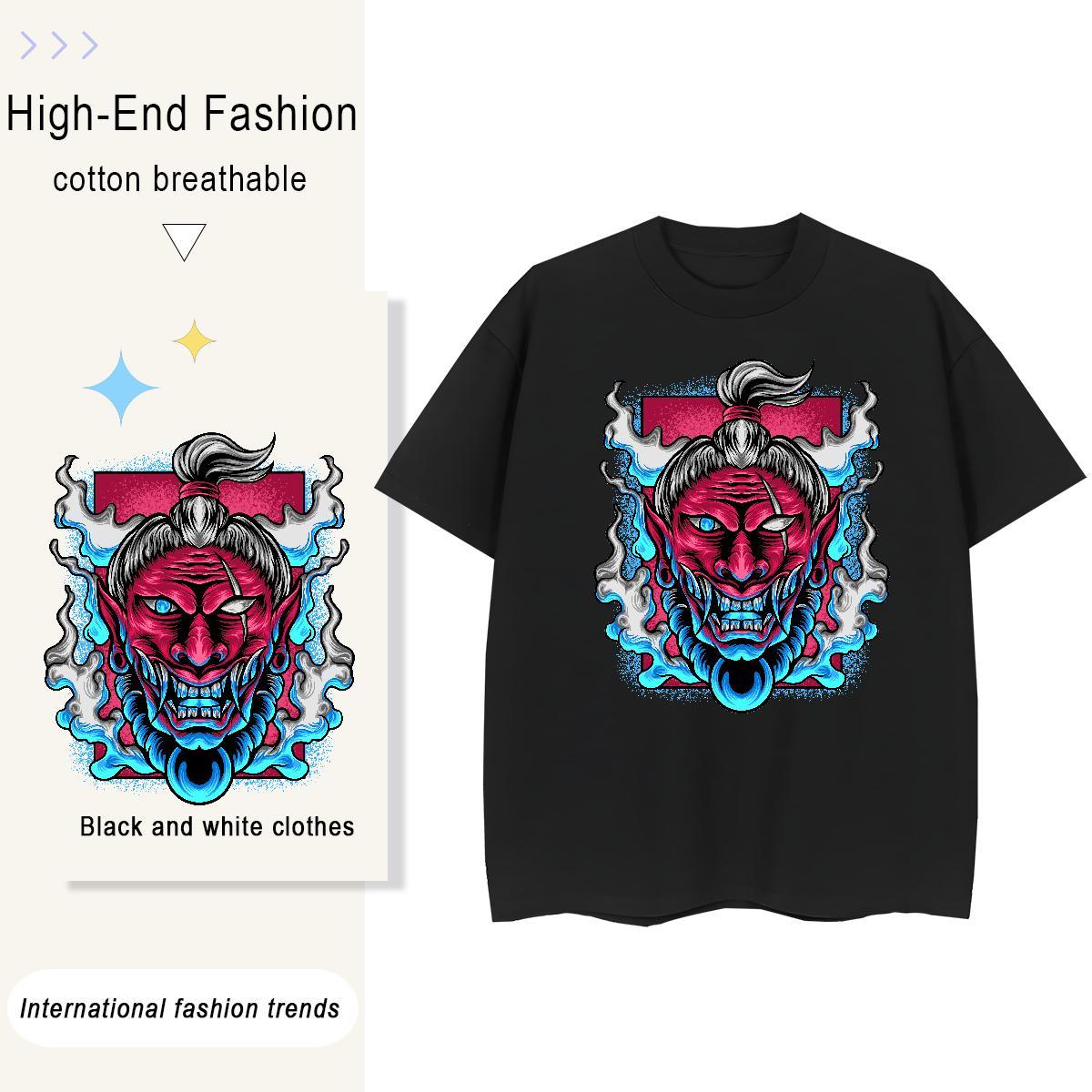 Designer Nice Womens Tshirts 230g Cotton Terror Casual Sport T shirt Breathable Crew Neck Skull Polos