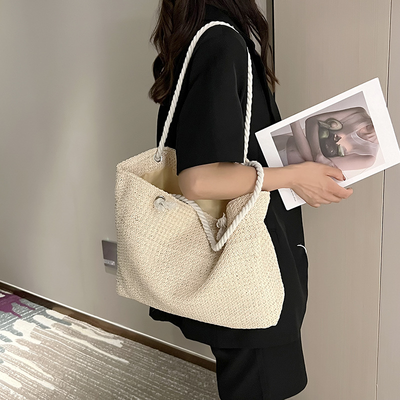 Women Bag New Trendy Fashion Straw Bag Large Capacity Shoulder Bag Tote Bag Woven Handbag Free shipping