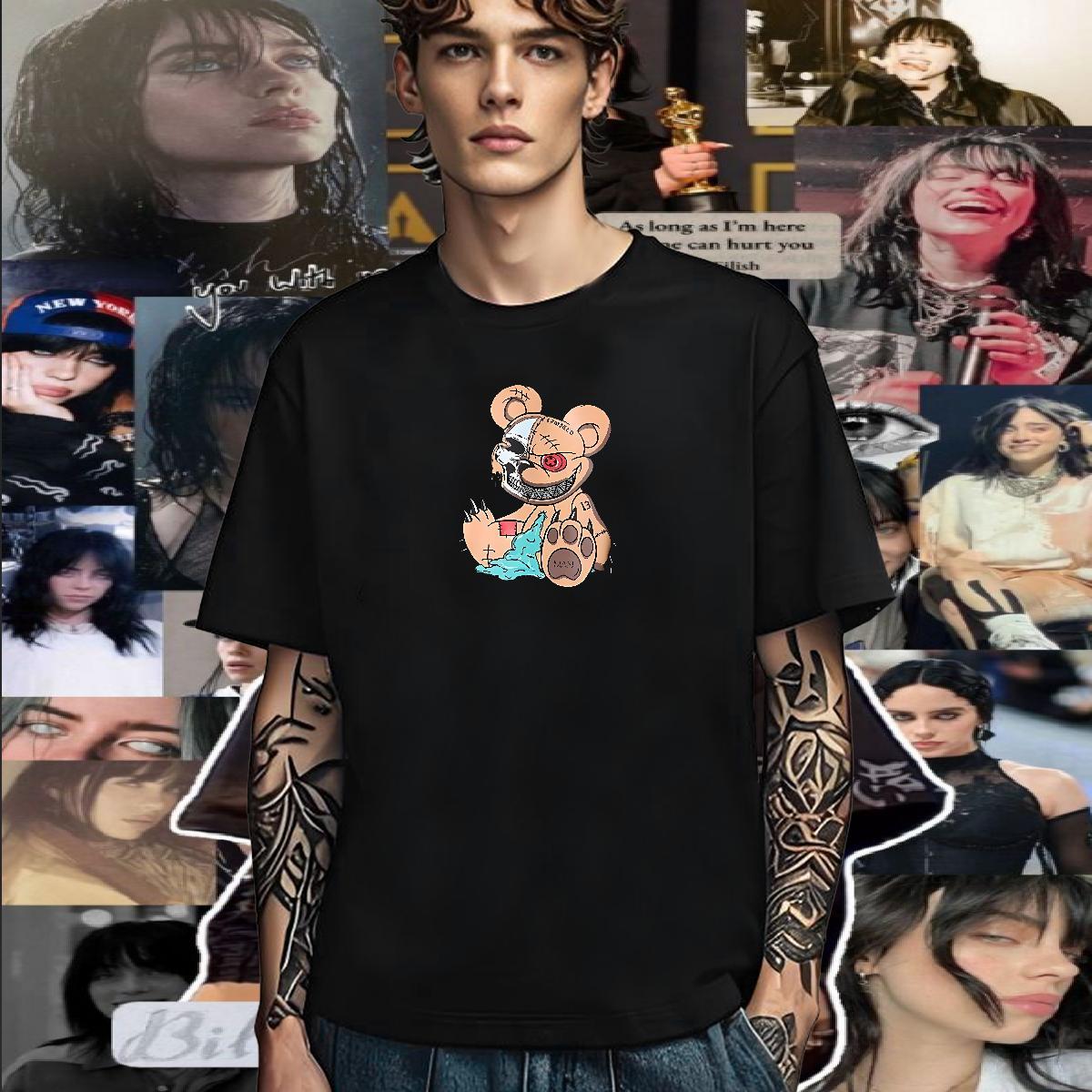 Soft Mens T Shirts 100% Cotton 230g skull Summer Casual Skull Round Neck Short Sleeve Men Tees Brand Tees Shirts