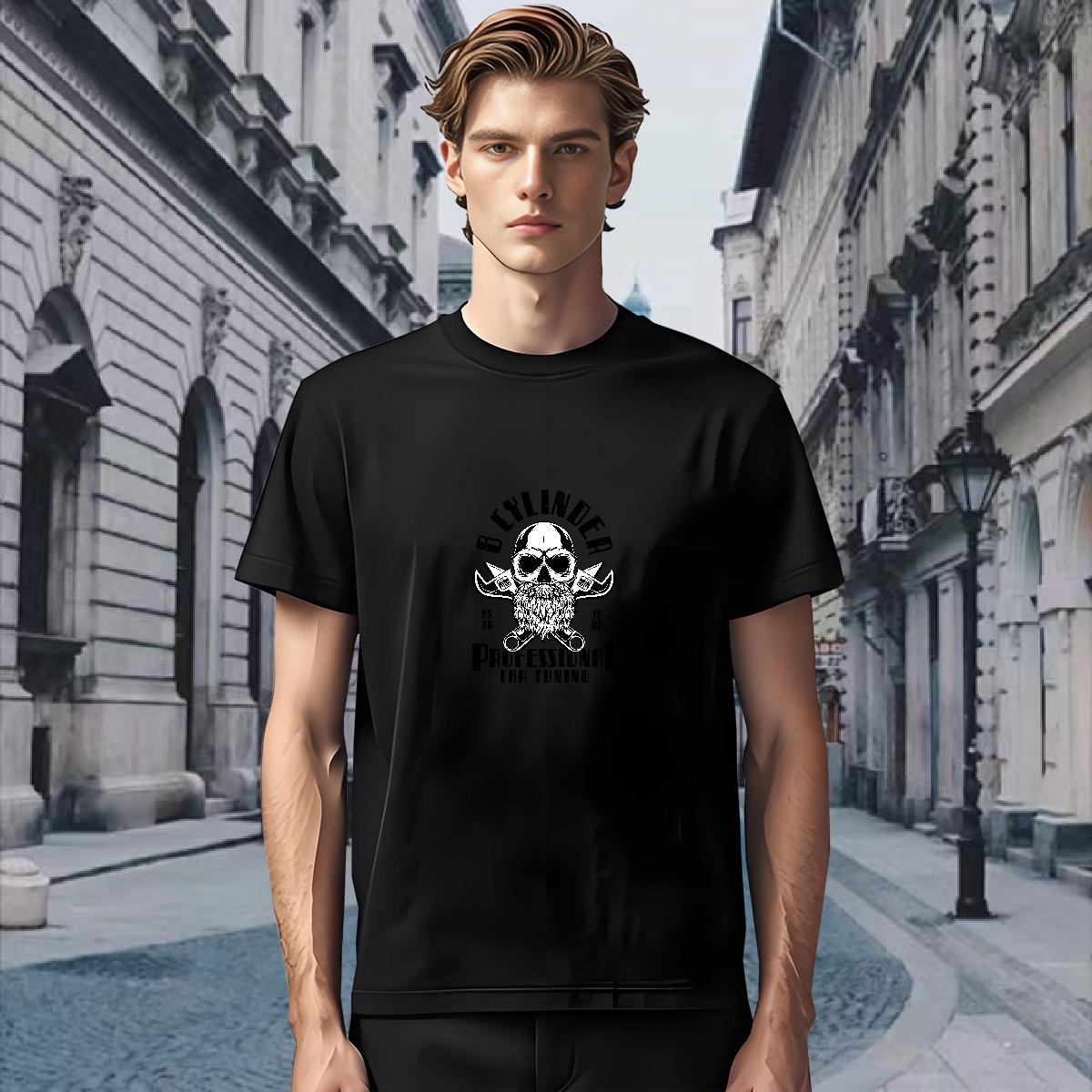 Loose T-Shirts 230g Pure Cotton skull Spring Summer Plus Size Cartoon Breathable Mens Tshirts 2024 Designer Clothings