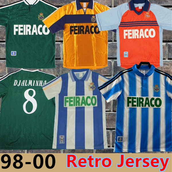 1999 2000 Deportivo de La CoruNa retro soccer jersey 99 00 Deportivo La Coruna VALERON MAKAAY bebeto 2003 2004 classic vintage football shirt Home away green 03 04