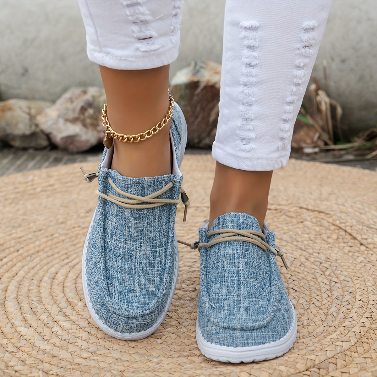 Women's solid color comfortable loafers, soft sole lightweight flat walking shoes sneakers, comfortable low top everyday shoes