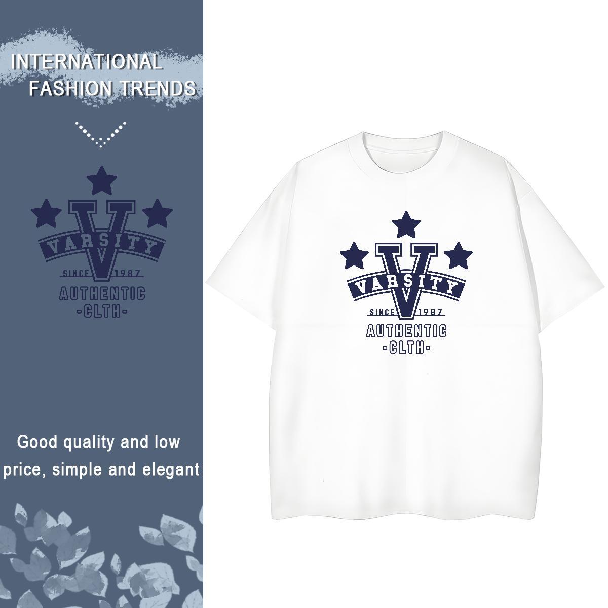 Popular Woman Tshirt 230g Pure Cotton letter Casual Sport T-Shirts for Women Breathable Short Sleeve Black White Wear