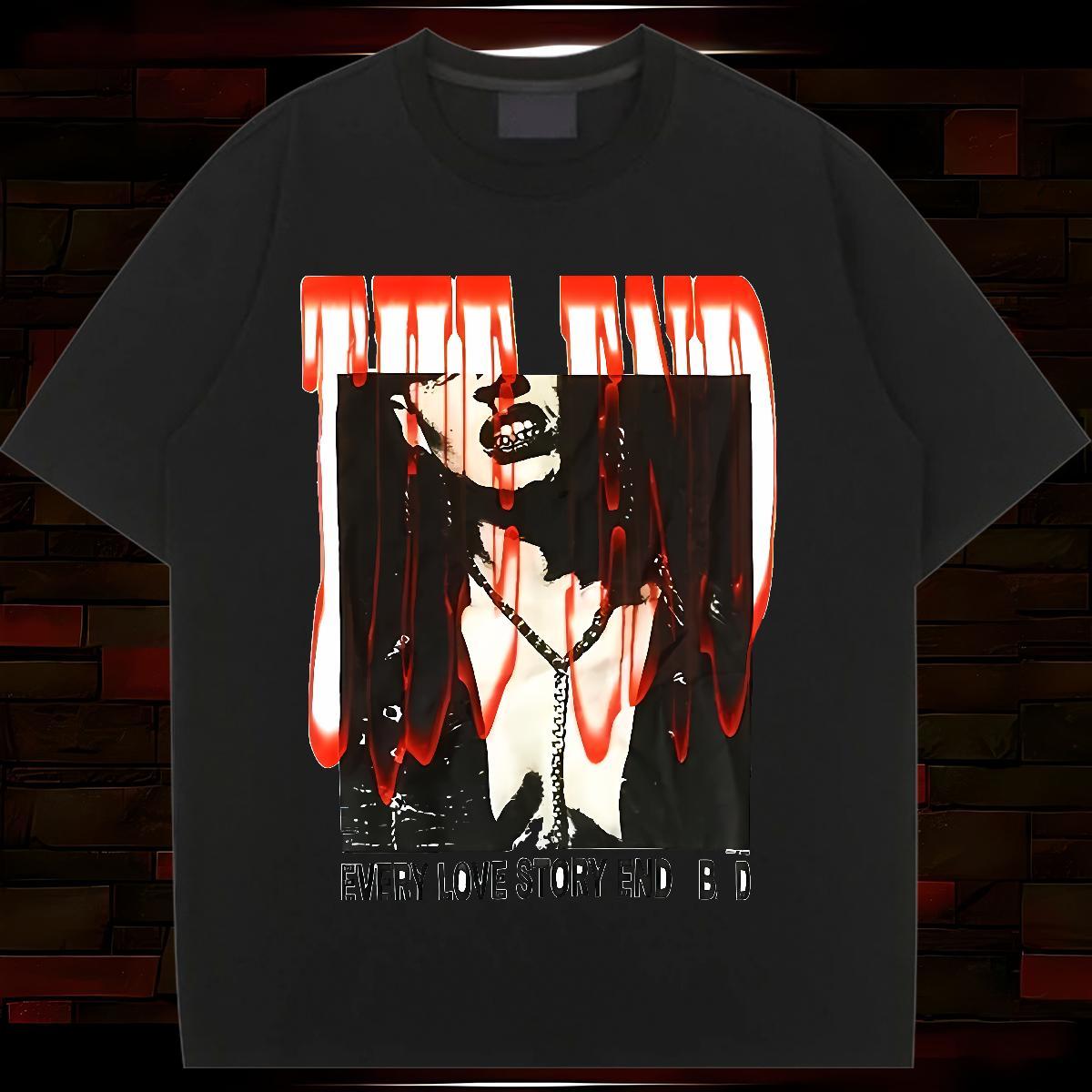 Lady Tshirt for Man Woman 230g Pure Cotton scary Sport Woman T Shirts Short Sleeve O-Neck Floral Print Clothes Shirt