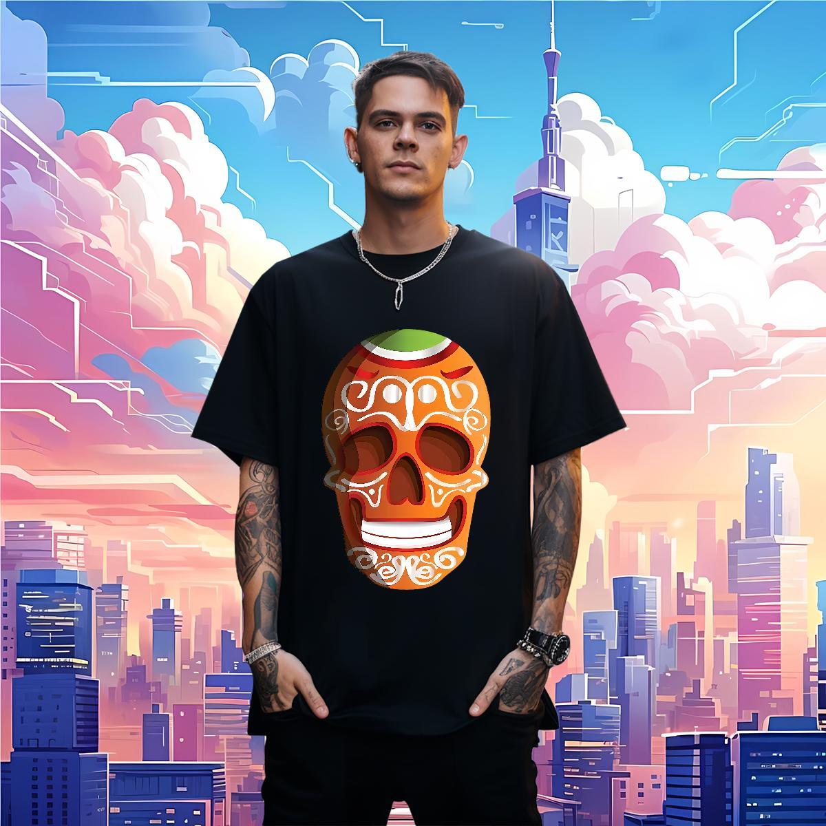 Soft Man T Shirts 100% Cotton 230g skull Outdoor Custom Big Size Round Neck Short Sleeve Couples T Shirts Designer Top Tees
