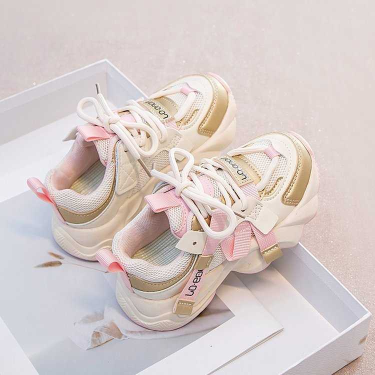 Athletic Outdoor Girl Dad New 2024 Childrens Bowl Noodles Spring and Autumn Girls Baby Sports Anti slip Lightweight Casual Shoes C260130