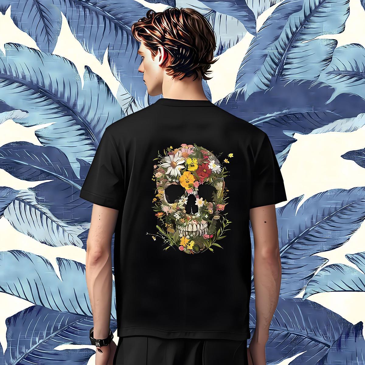 Cool T shirt 100% Cotton 230g halloween Summer Casual White Plus Size Round Neck Short Sleeve Tshirts Fashion Casual Tops Shirt