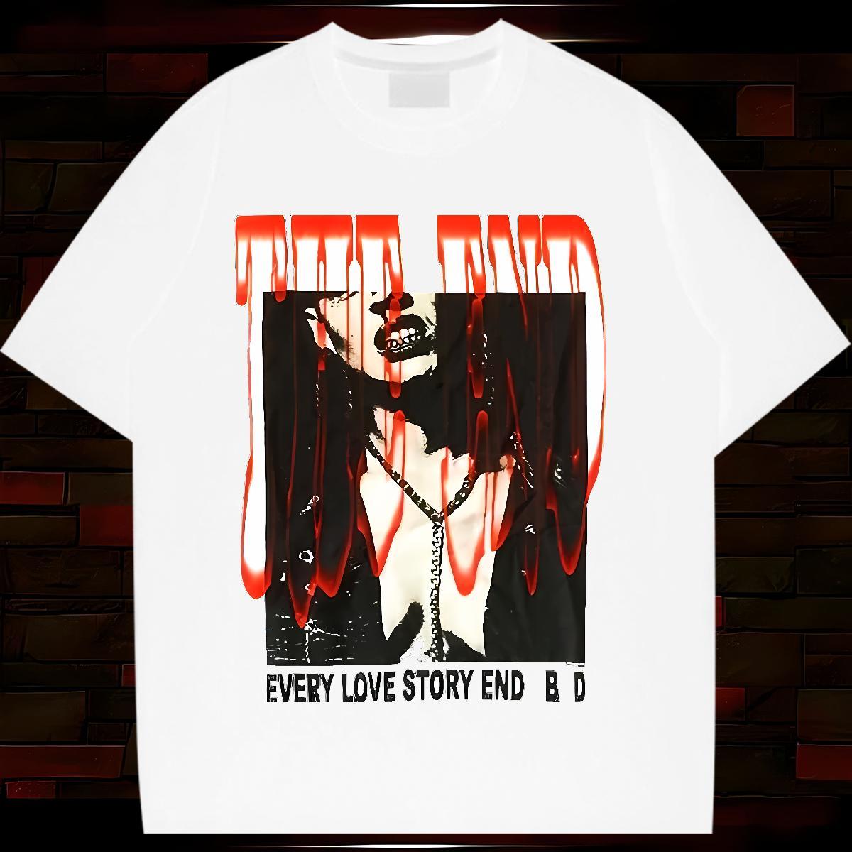 Lady Tshirt for Man Woman 230g Pure Cotton scary Sport Woman T Shirts Short Sleeve O-Neck Floral Print Clothes Shirt